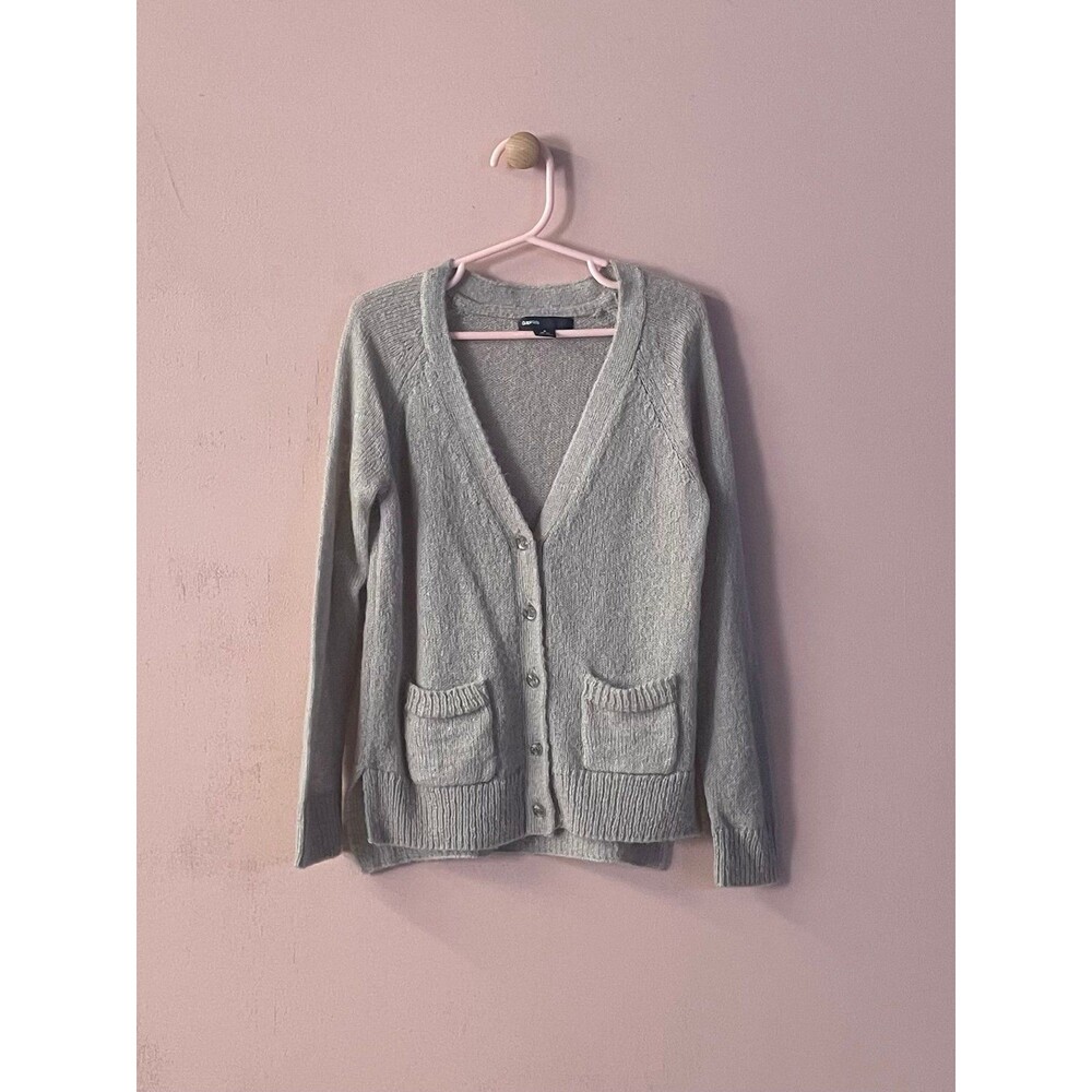 Gap Kids Light Gray Knit Lightweight Cardigan Size S